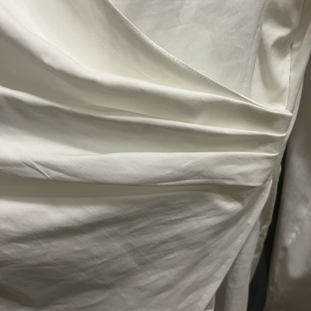 NWT White Poplin Wrap Shirt From WHITEHOUSEBLACKMARKET - Picture 9 of 16